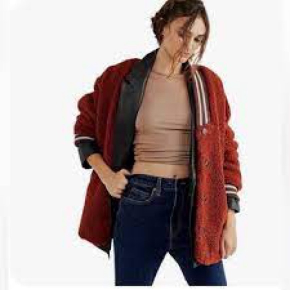 FREE PEOPLE The Sweet Varsity Teddy Jacket